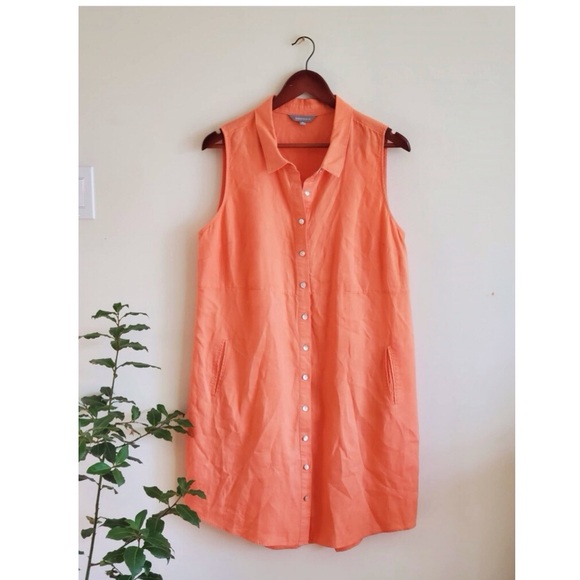 Suzanne Grae Dresses & Skirts - Suzanne Grae Linen Sleeveless Shirtdress Medium